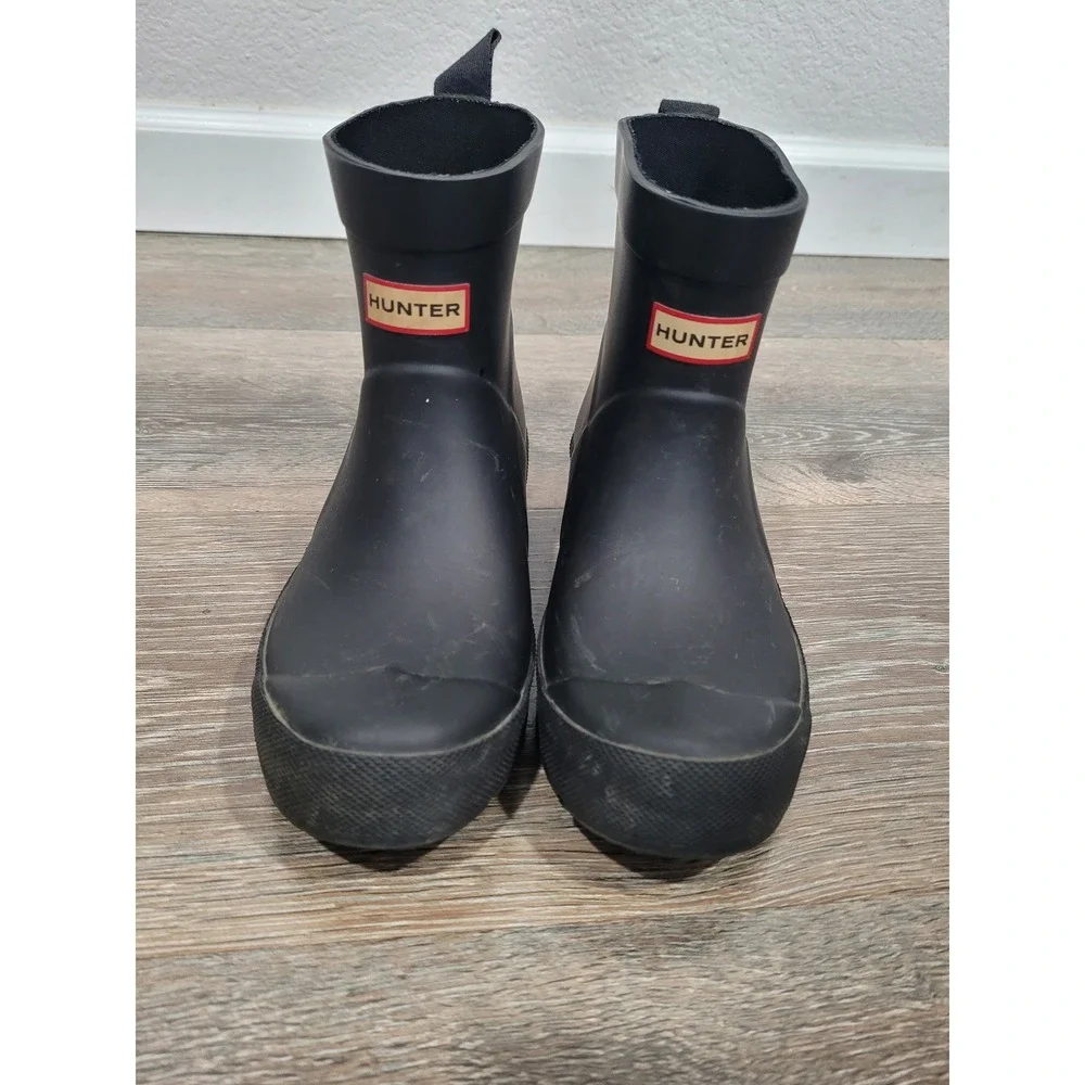 Hunter Kids Play Rain Boots Black Matte Waterproof Rubber UK 13 US 1 #1